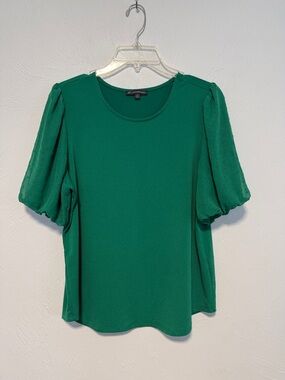 Adrianna Papell Emerald Puff Sleeve Blouse